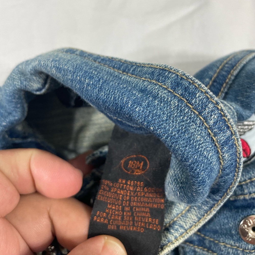 Rocawear Girl Toddler Blue Studded Patched Denim Jacket Size 18M - Picture 8 of 9